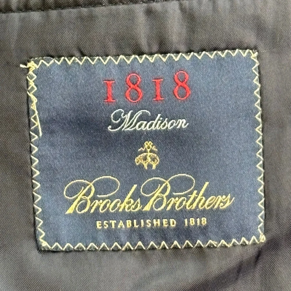 Brooks Brothers 1818 Madison Navy Blazer 43L Loro Piana Wool Gold Button Canada